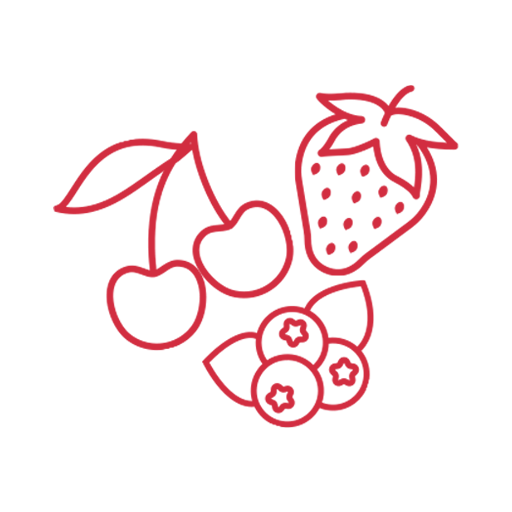 Fragole, ciliegie e frutti di bosco